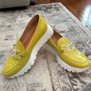 Wonders FLY Yellow Loafers with Chunky White Sole